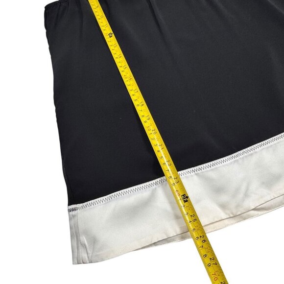 VTG Sleeveless Top Sz.S Black Contrast Trim Ruffle Office Siren Minimalist - Picture 7 of 8